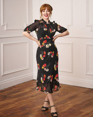 30s Loretta Bias Dress & Slip - Poppy