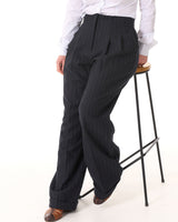 30s Marlene Trousers - chalk stripe wool