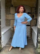 40s 'Marian' Midi Dress - Powder Blue