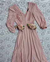 40s 'Marian' Midi Dress - Blush Pink