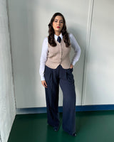 30s Marlene Trousers - pinstripe twill