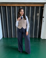 30s Marlene Trousers - pinstripe twill