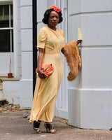 1940s 'Girl Friday' Midi Dress - Sahara