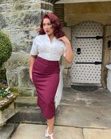 1950s Perfect Pencil Skirt - Wine