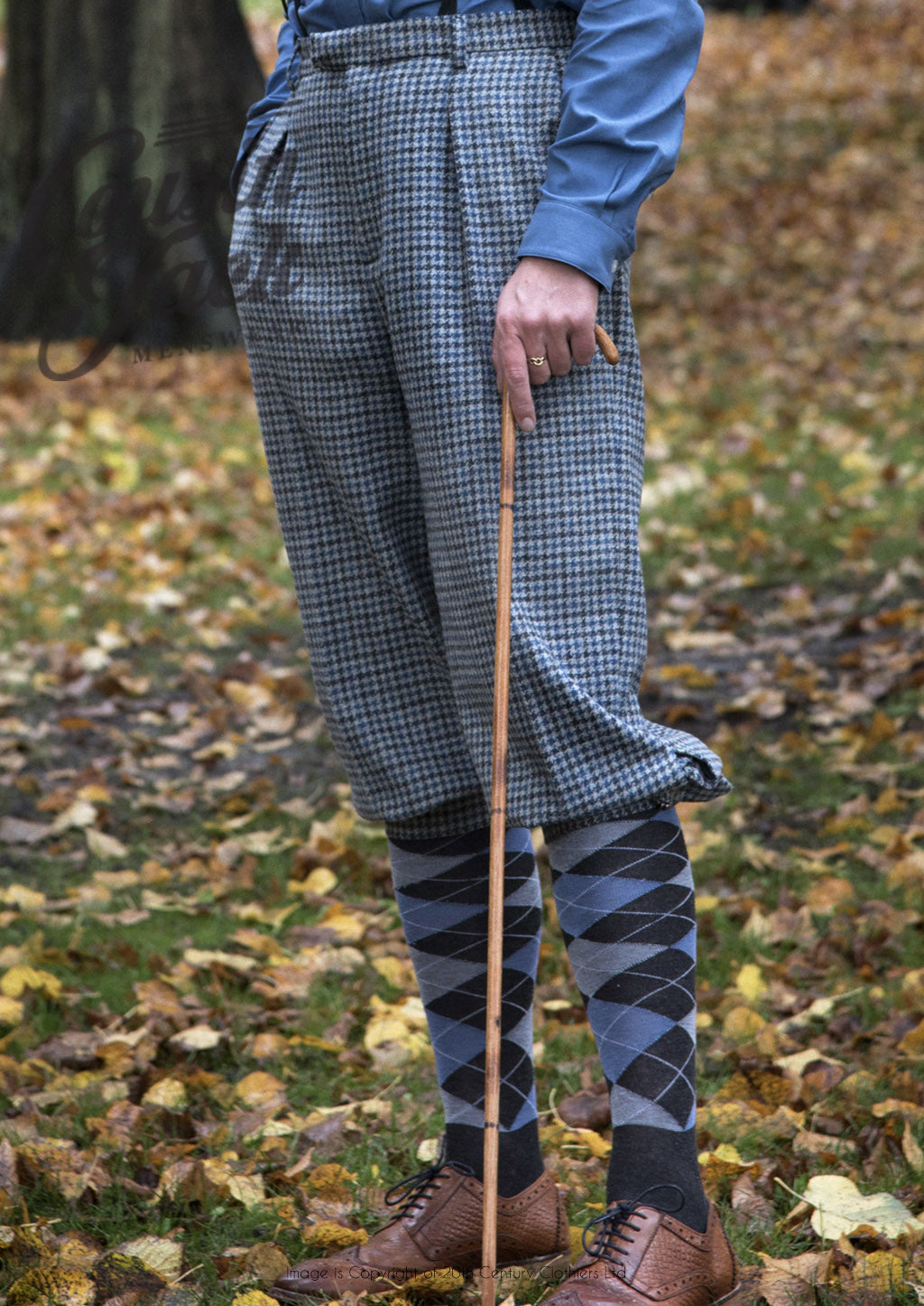 Plus Fours in Blue Grey Check