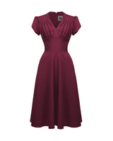 1950s Retro Swing Dress - Wine