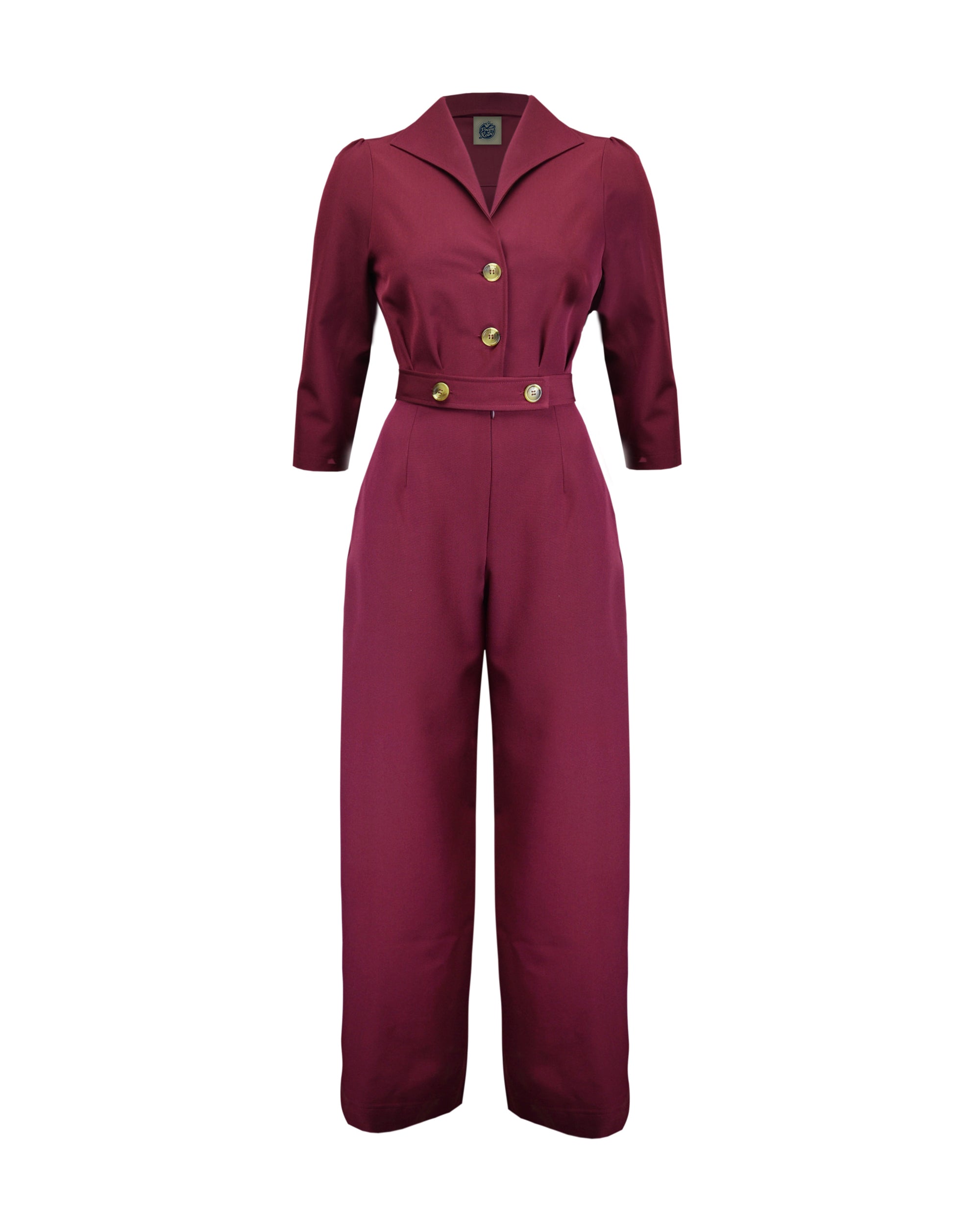 Pretty Retro Jumpsuit Wine House of Foxy