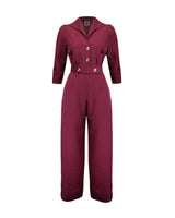 Pretty Retro Jumpsuit - Wine