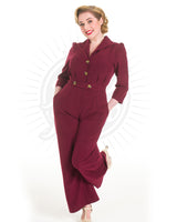 Pretty Retro Jumpsuit - Wine