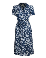 Pretty Retro 40s Shirt Dress - Navy Tiki