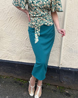 1950s Perfect Pencil Skirt - Teal