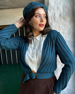 1940s Datemaker Cardigan - Petrol