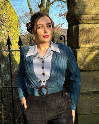 1940s Datemaker Cardigan - Petrol