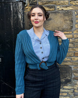 1940s Datemaker Cardigan - Petrol