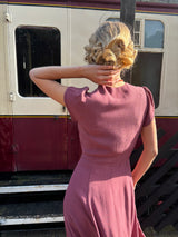 30s 'Ava' Tea Dress - Plum