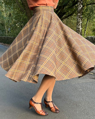 50s Premium Circle Skirt - Autumn Check