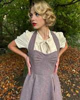 1950s Halter Swing Dress - Brown Herringbone