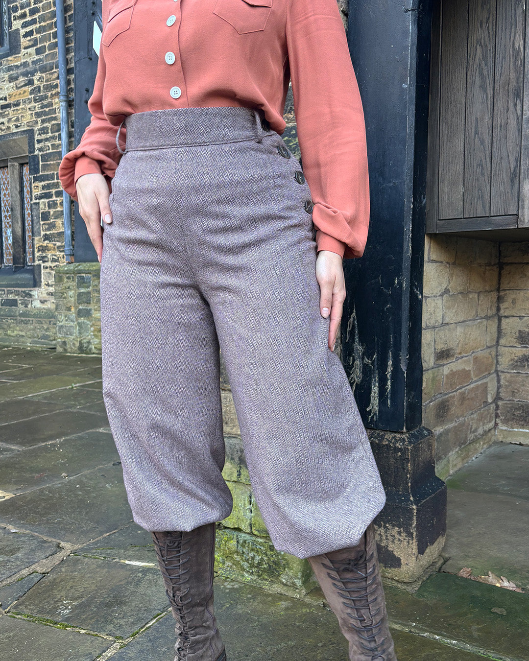 Ladies Plus Fours - Brown Herringbone