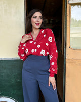 40s Victory Blouse - Ruby Bloom