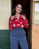 40s Victory Blouse - Ruby Bloom