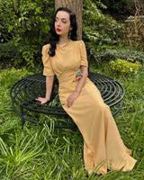 40s 'Girl Friday' Midi Dress - Sahara