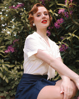 30s Sailor Blouse - Ivory Crepe