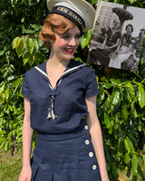 1930s Sailor Top in Navy