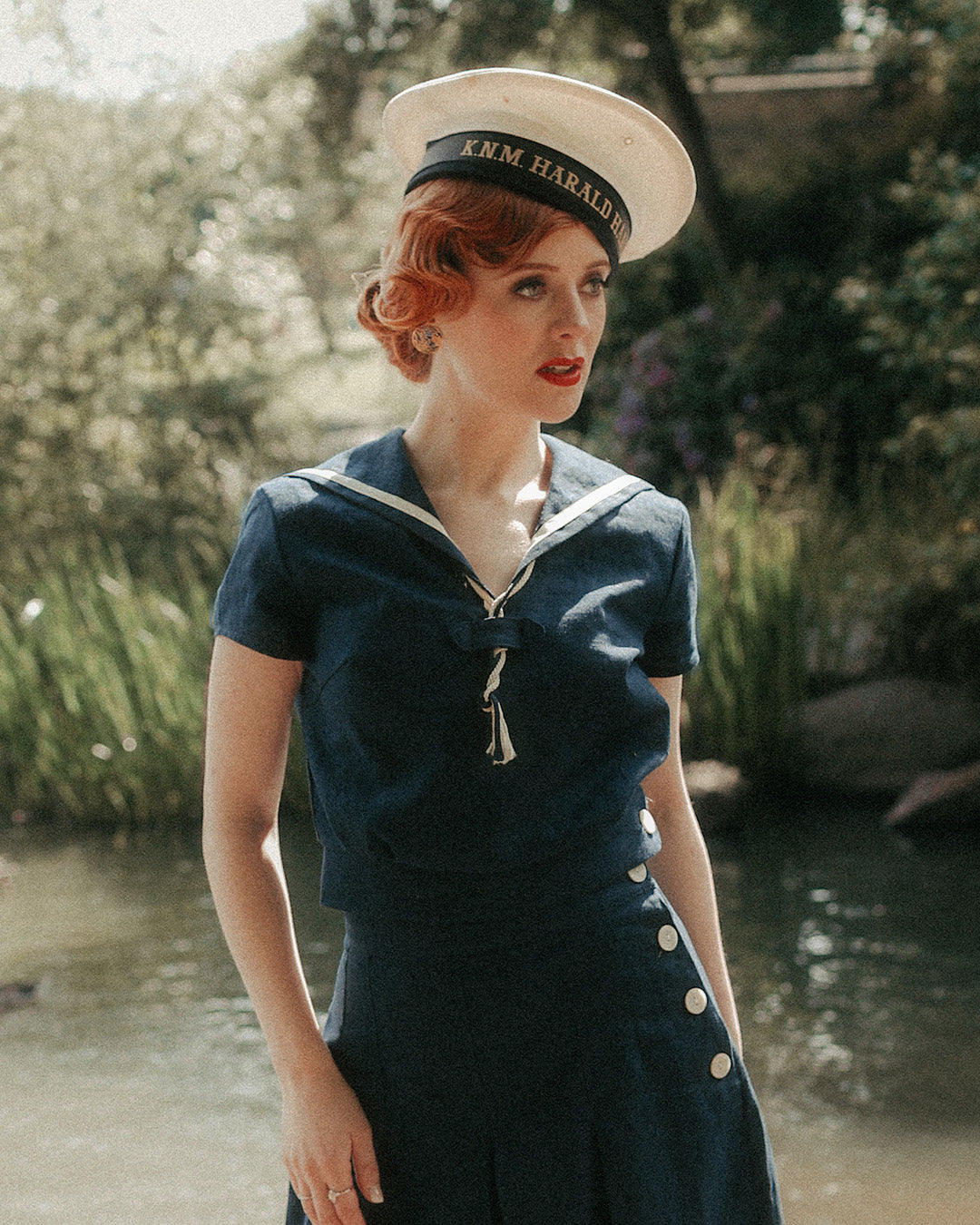 1930s Sailor Top in Navy