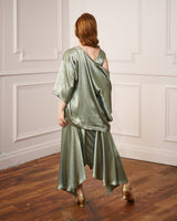 20s Sheba Evening Gown Set - Sage Satin