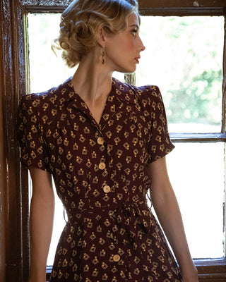 1940s Shirt-waister Dress - Diamond Deco