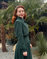 1940s Americana Button Jacket - Bottle Green