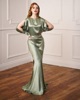 1930s Siren Evening Gown - Sage Green