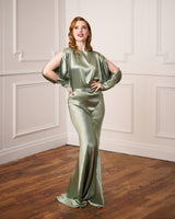 1930s Siren Evening Gown - Sage Green