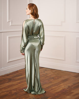 30s Siren Evening Gown - Sage Green