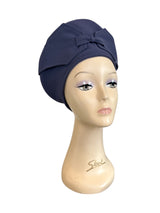 1940s Bow Halo Beret - Steel