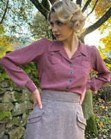 40s Sweetheart Blouse - Plum