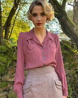 40s Sweetheart Blouse - Plum