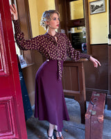 1930s Swirl Skirt - Aubergine