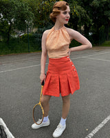 1930s Lido top - Coral Stripe