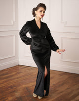 1940s Veronica Evening Gown - Black Silk Velvet