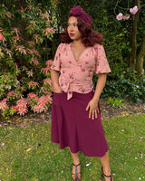 40s Whirlaway Skirt - Berry