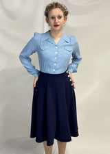 40s Whirlaway Skirt - Navy