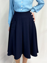 1940s Whirlaway Skirt - Navy