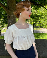 40s Square Neck Smock Blouse