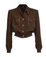 1940s Americana Button Jacket - Brown