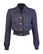 40s Americana Button Jacket - Steel