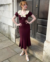 1930s Blondell Dress - Aubergine