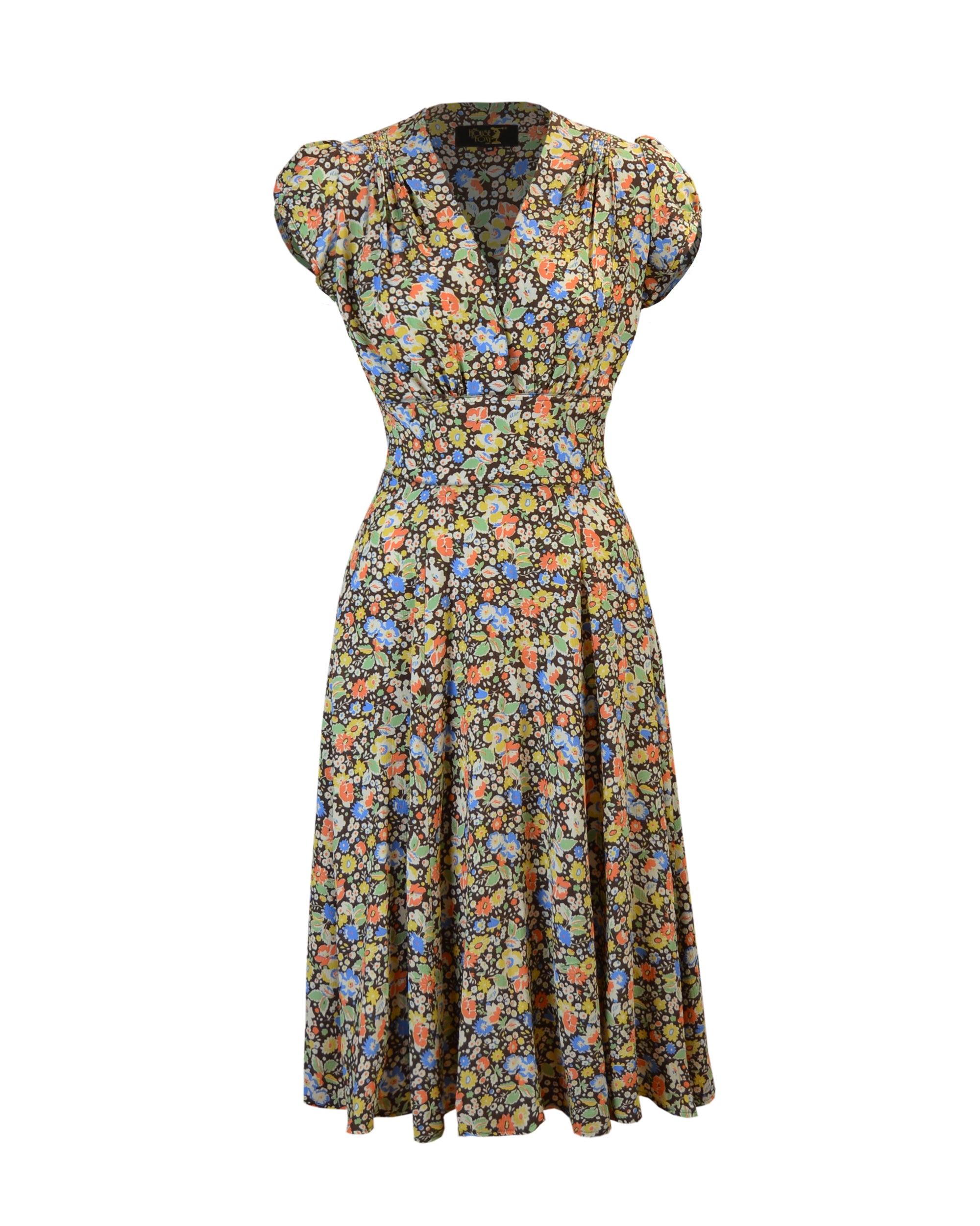 30s Ava Tea Dress Autumn Posey House of Foxy