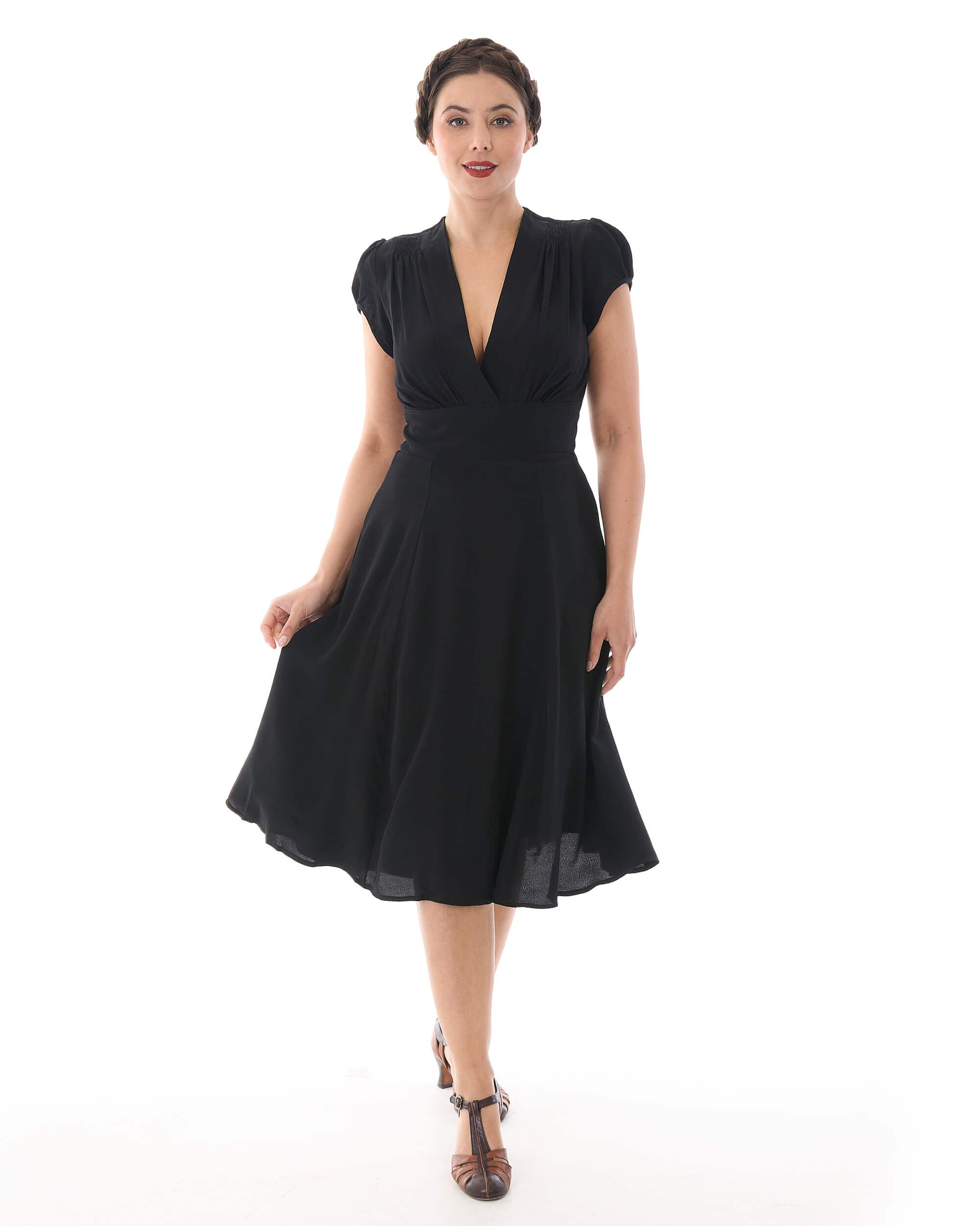 Black wrap sale tea dress