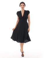 1930s 'Ava' Tea Dress - Ebony